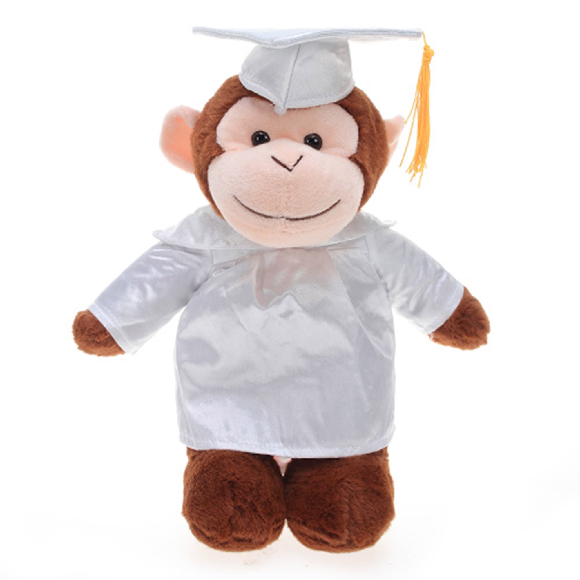 12" Graduation Monkey Plush Stuffed Animal Toys with Cap and Personalized Gown