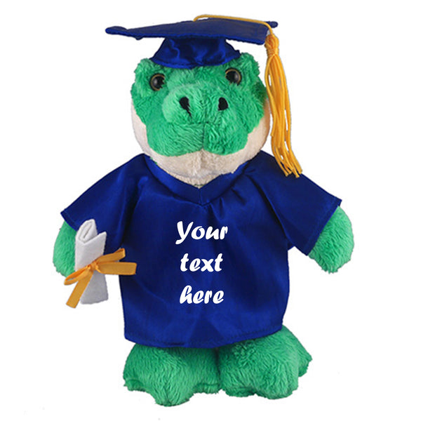 12" Graduation Aligator Plush Stuffed Animal Toys with Cap and Personalized Gown