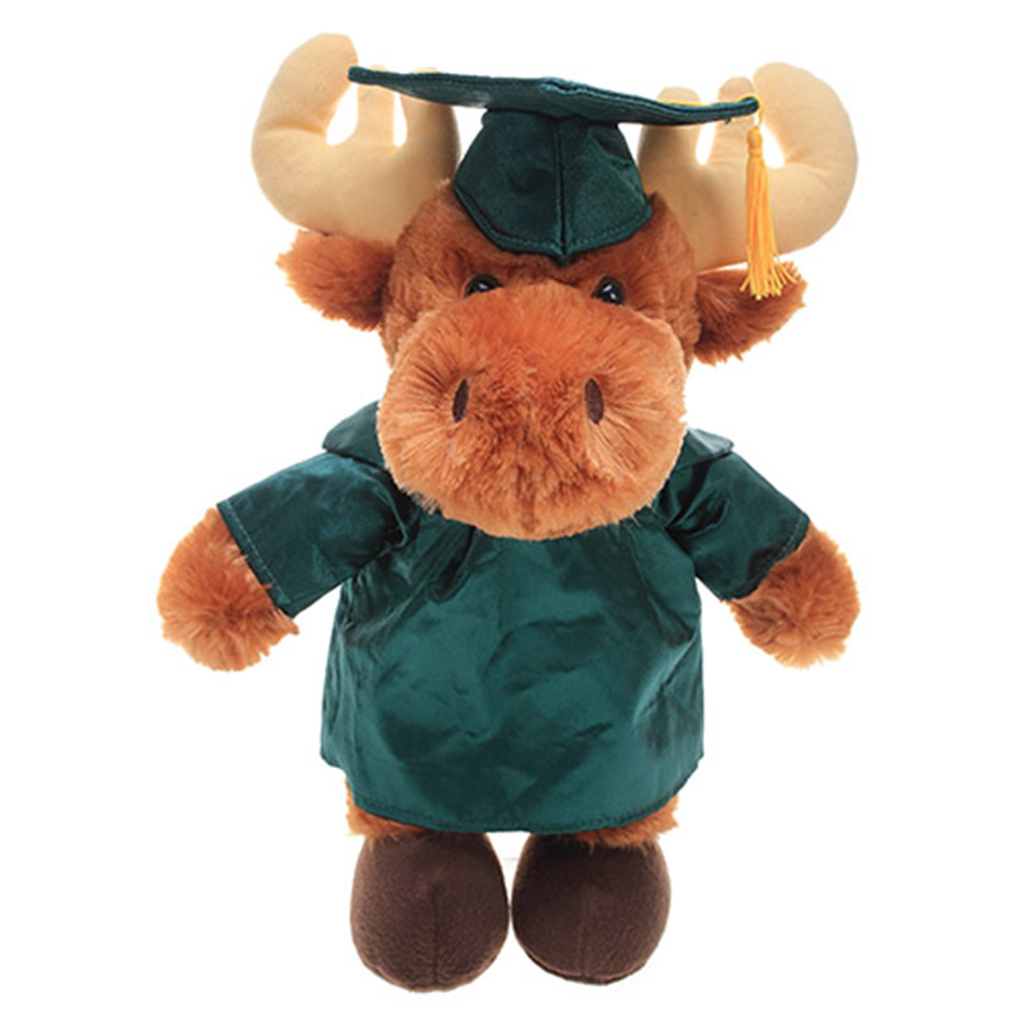 12" Graduation Moose Plush Stuffed Animal Toys with Cap and Personalized Gown