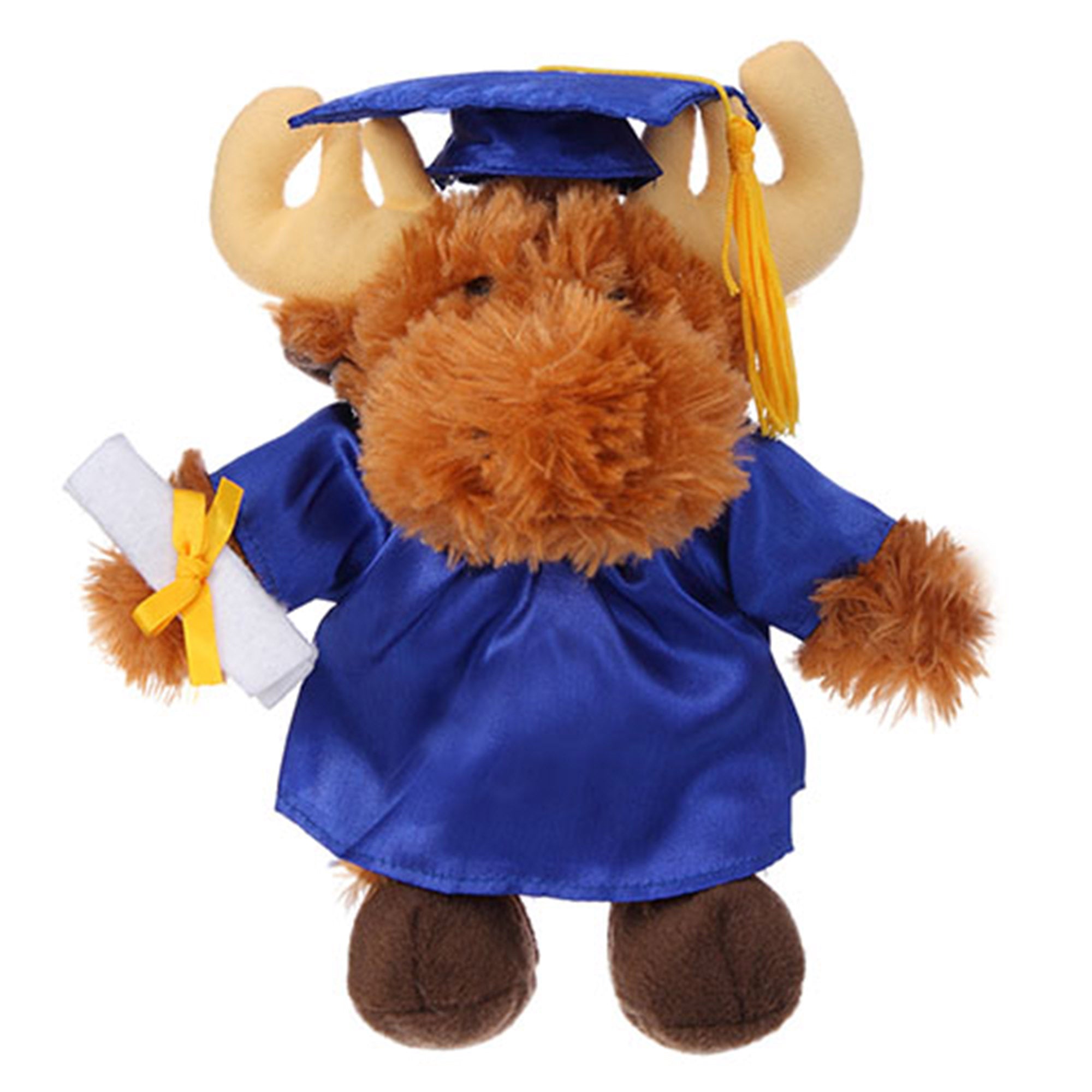 12" Graduation Moose Plush Stuffed Animal Toys with Cap and Personalized Gown