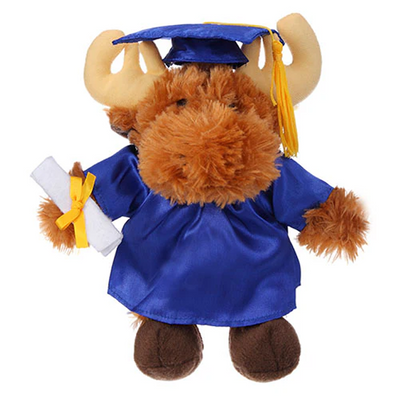 Graduation Moose in Custom Gown 12" - graduation plush from Plushland