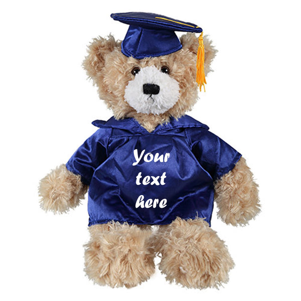 12" Graduation Brandon Bear Plush Stuffed Animal Toys with Cap and Personalized Gown