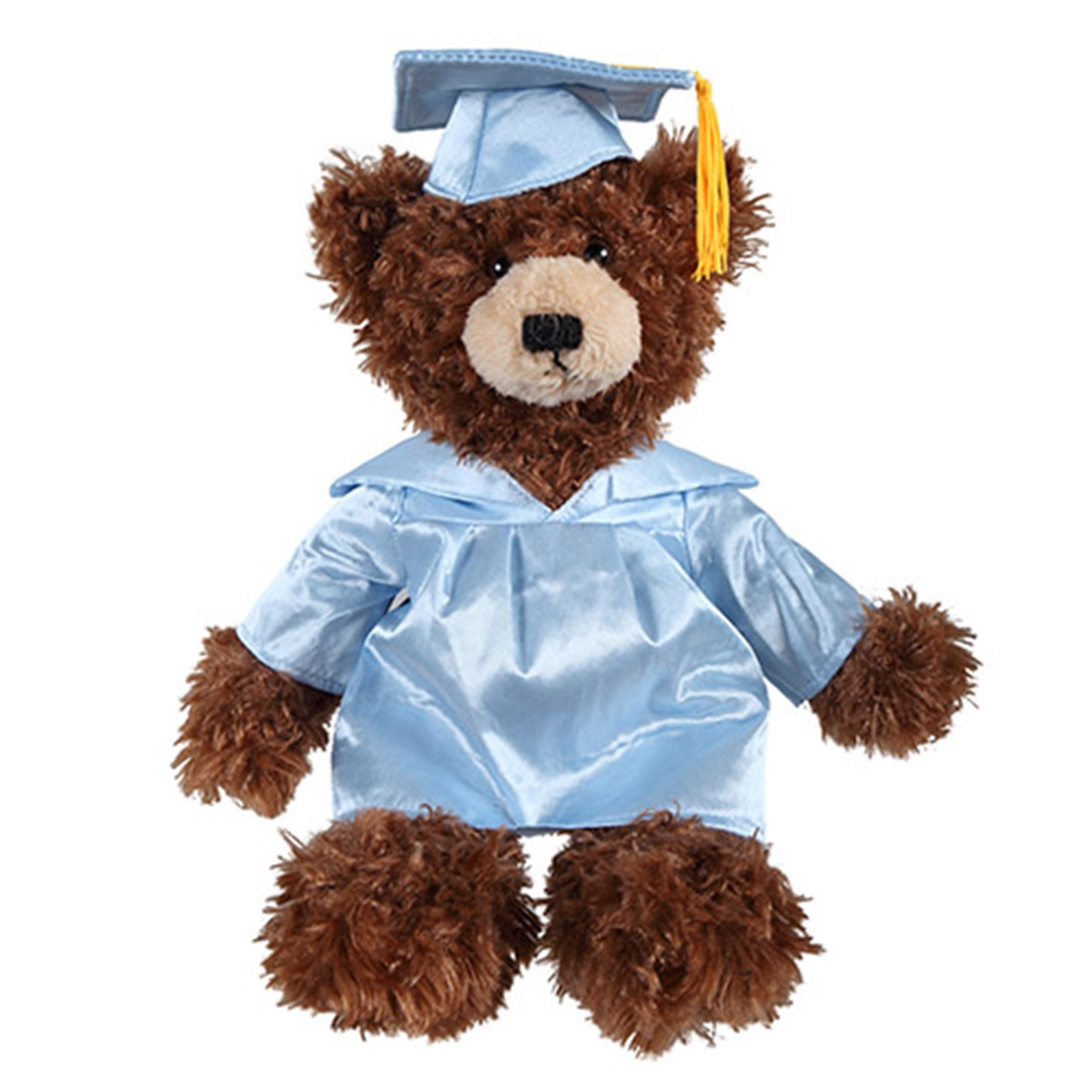 12" Graduation Chocolate Brandon Bear Plush Stuffed Animal Toys with Cap and Personalized Gown