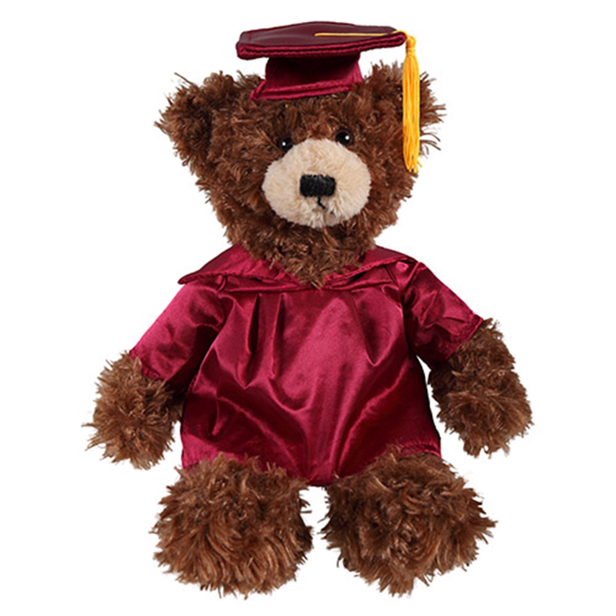 12" Graduation Chocolate Brandon Bear Plush Stuffed Animal Toys with Cap and Personalized Gown