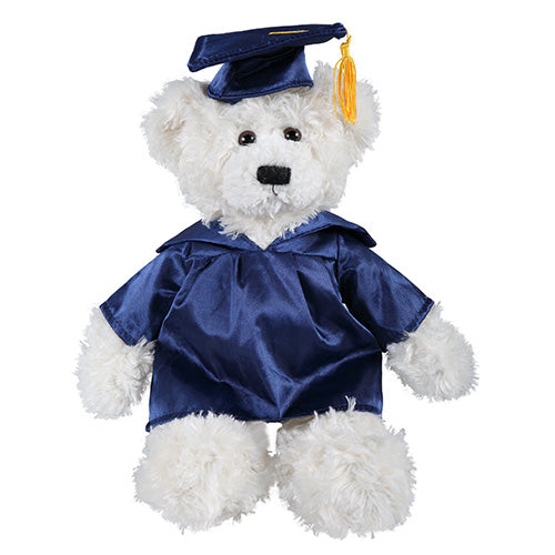 12" Graduation Cream Brandon Bear Plush Stuffed Animal Toys with Cap and Personalized Gown