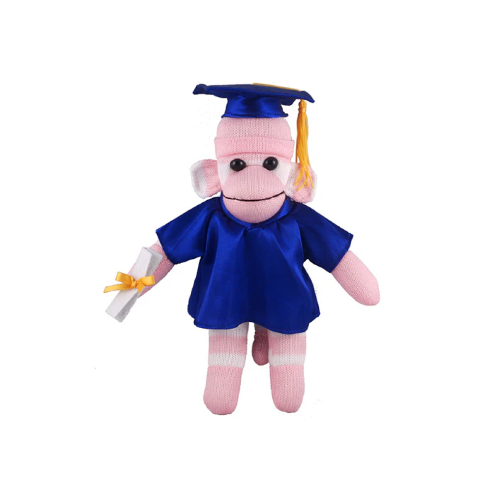 Graduation Sock Monkey Pink