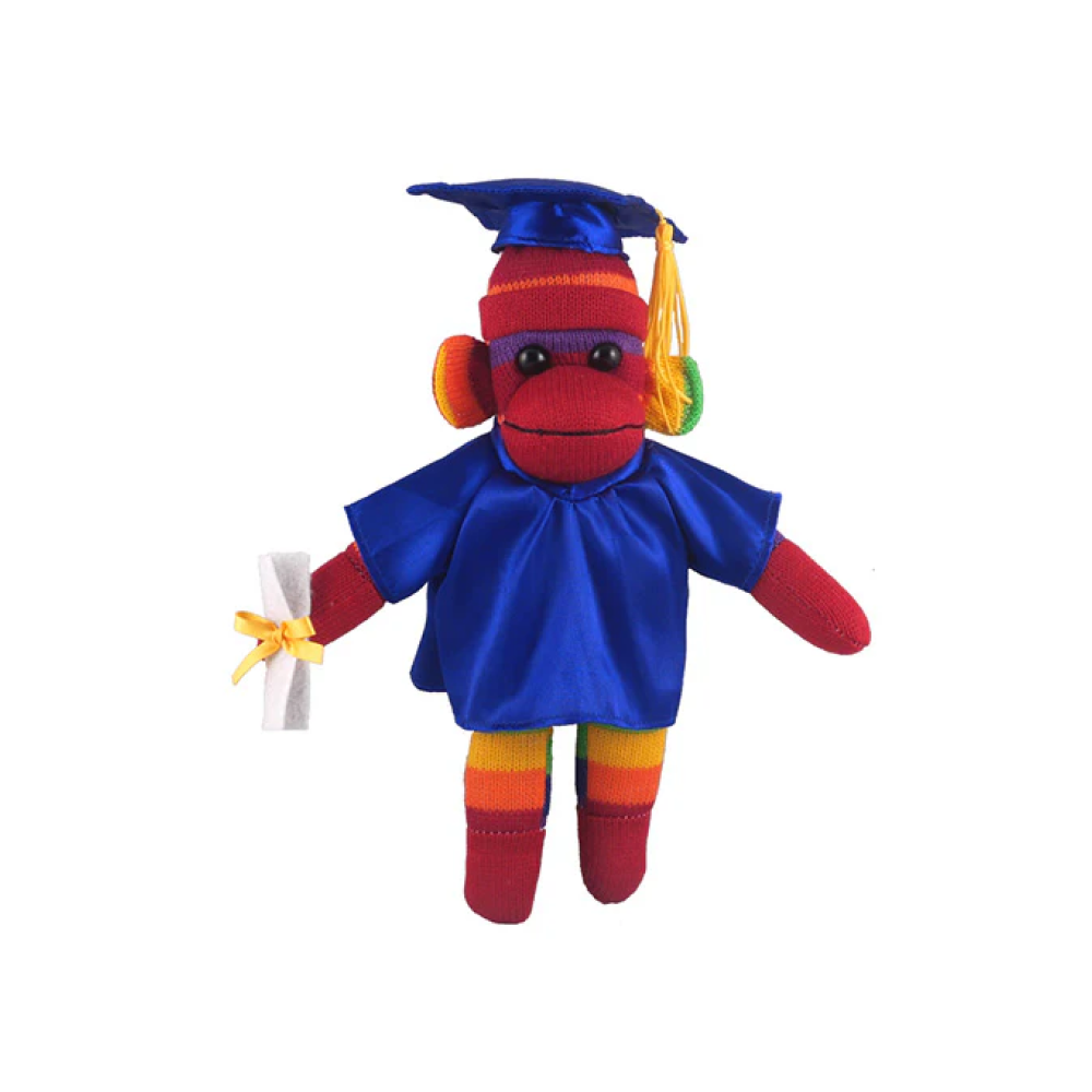 Graduation Sock Monkey Rainbow