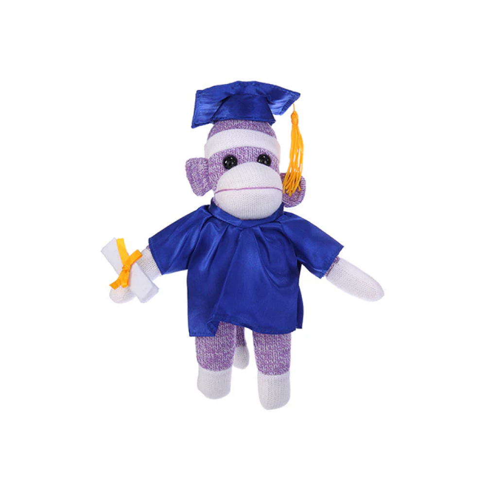 Graduation Sock Monkey Purple