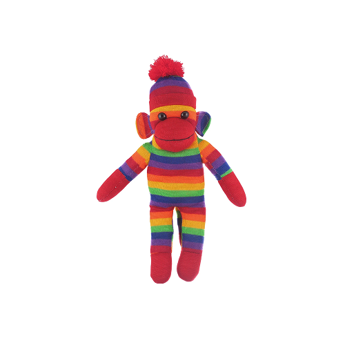 Floppy Sock Monkey Rainbow 8"