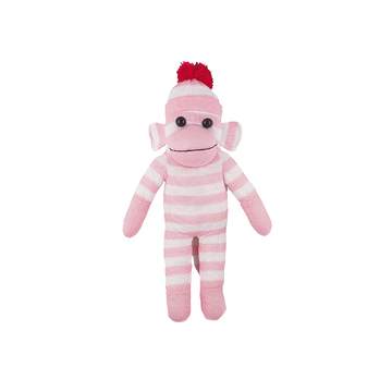 Floppy Sock Monkey Pink 8"