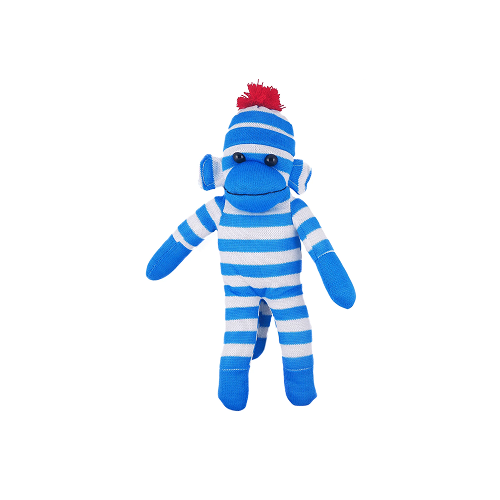 Floppy Sock Monkey Blue 10"