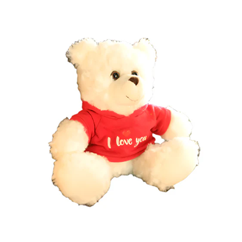 Cream Bear in Red Love Hoodie 11"