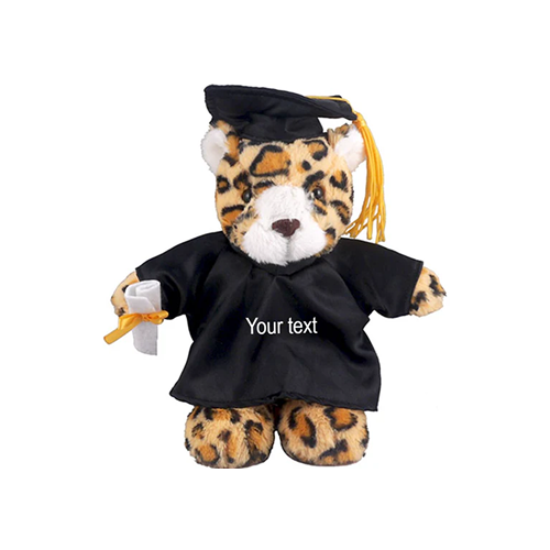 Graduation Stuffed Animal Leopard 12"