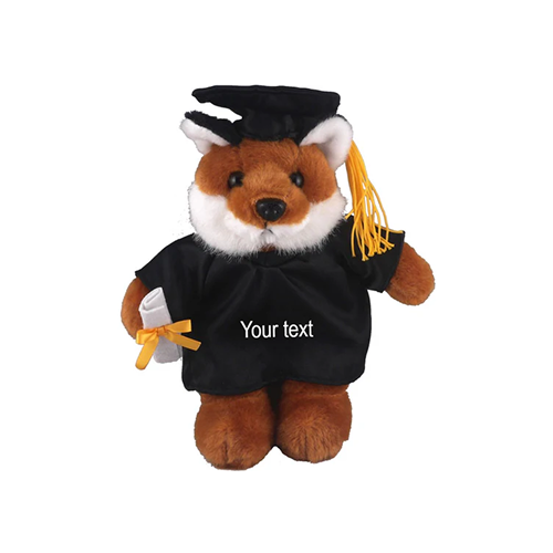 Graduation Stuffed Animal Fox 8"