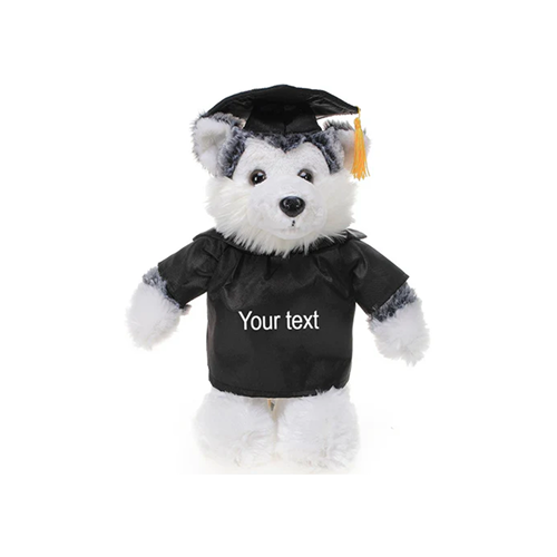 Graduation Stuffed Animal Husky 8" - 0