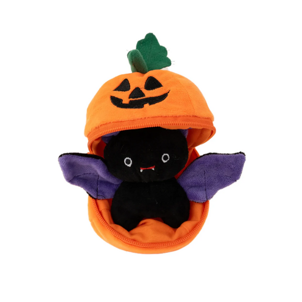 Pumpkin Zip Up Bat Plush Toy Featuring a Bat That Zips up into a Soft by Plushland