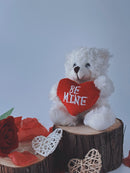Valentine Cream Love Bear Holding a Heart 6"-3