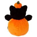 Back view of the Halloween pumpkin cat stuffed animal