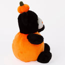 Opposite side view of the black cat pumpkin plush toy