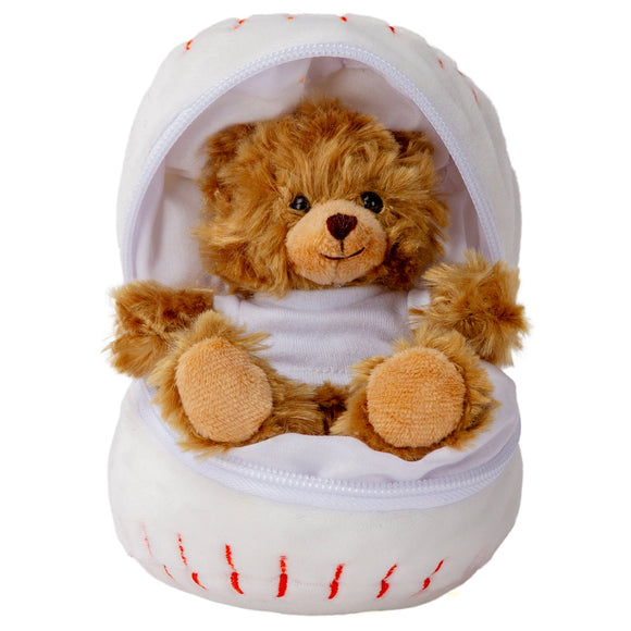 Zip Up Baseball Bear - plush stuffed animal from Plushland
