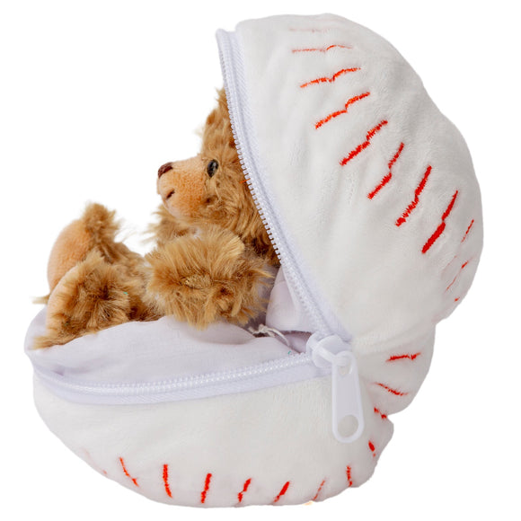 Zip Up Baseball Bear - additional plush stuffed animal photo 2