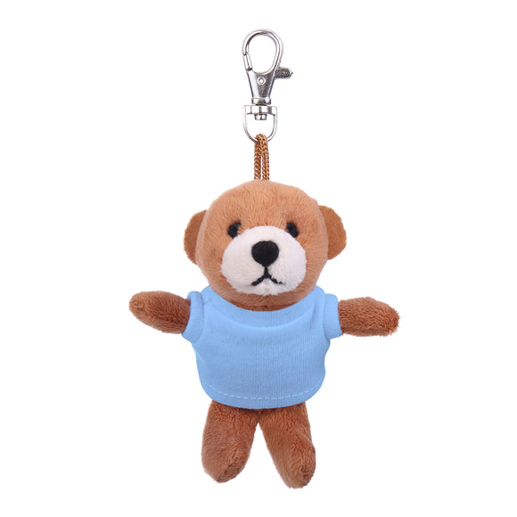 Brown Teddy Keychain with Tee 4"