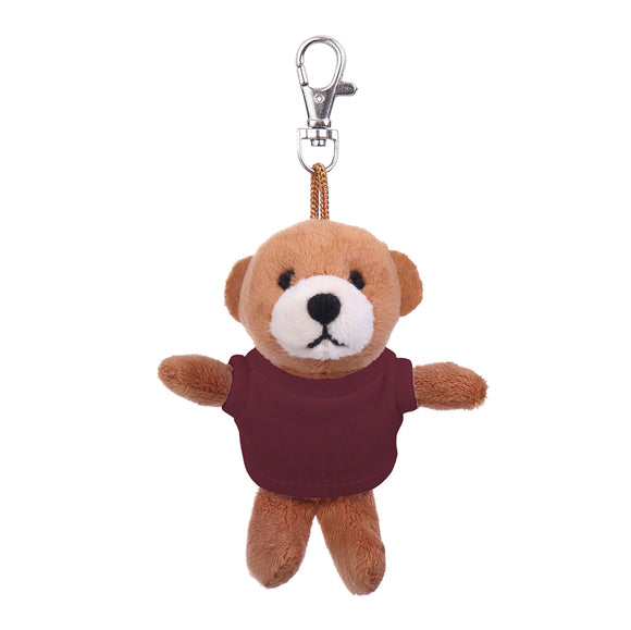 Brown Teddy Keychain with Tee 4"