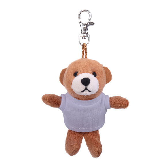 Brown Teddy Keychain with Tee 4"