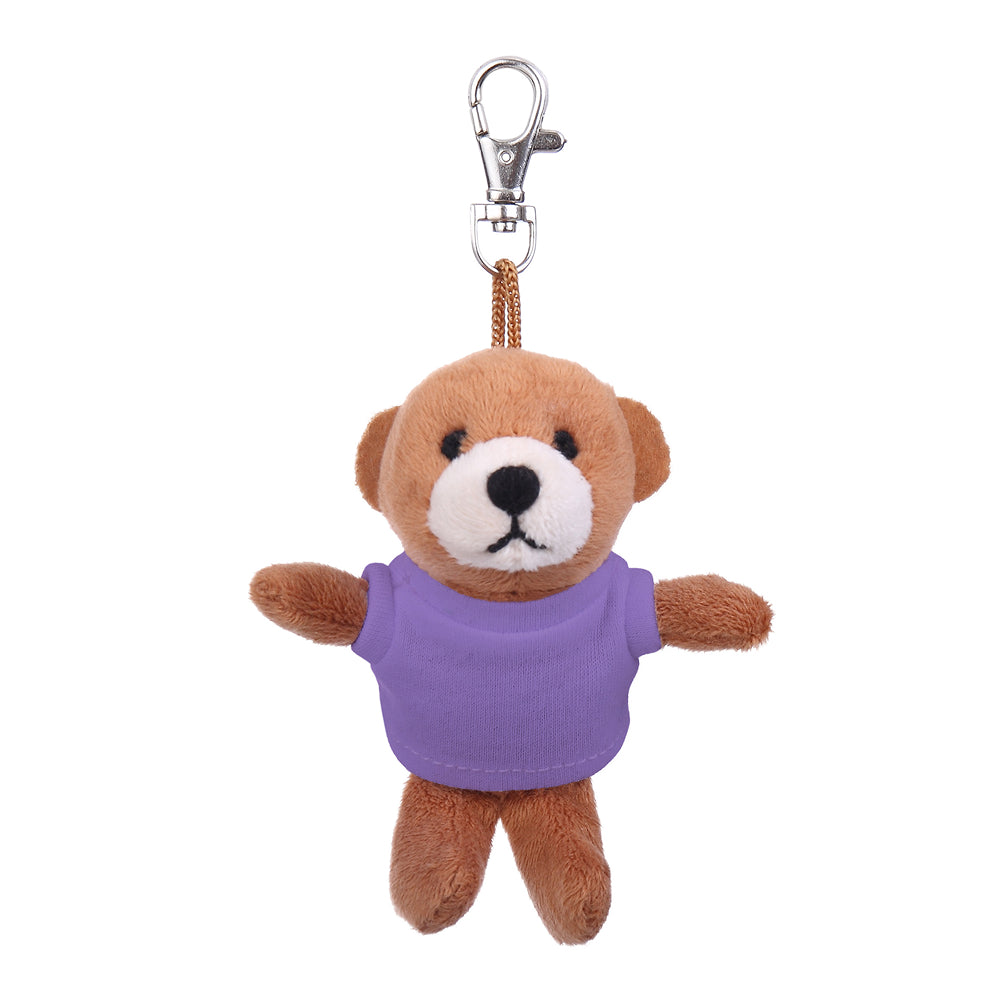Brown Teddy Keychain with Tee 4"