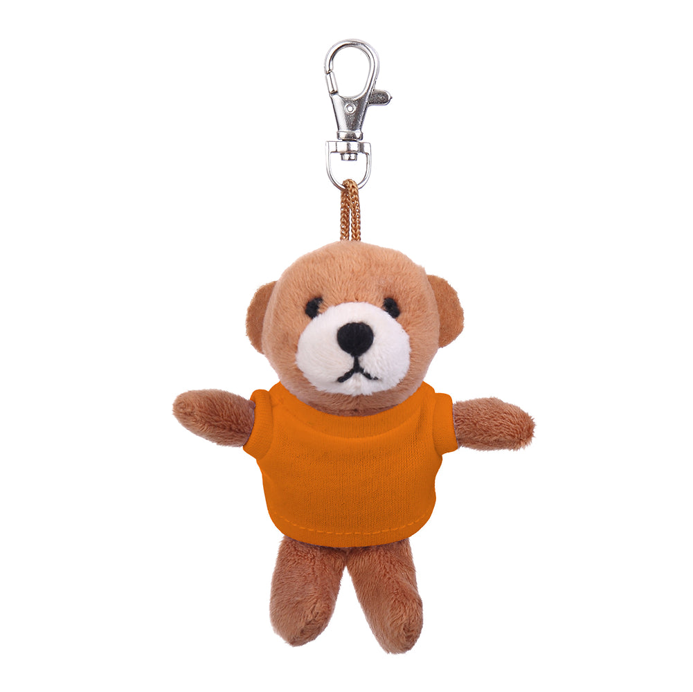 Brown Teddy Keychain with Tee 4"
