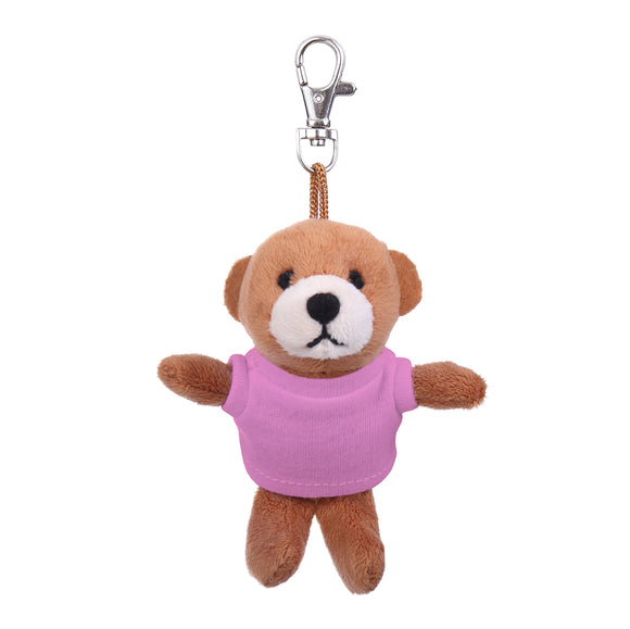 Brown Teddy Keychain with Tee 4"