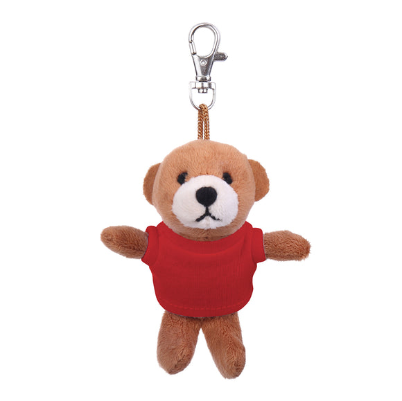 Brown Teddy Keychain with Tee 4"