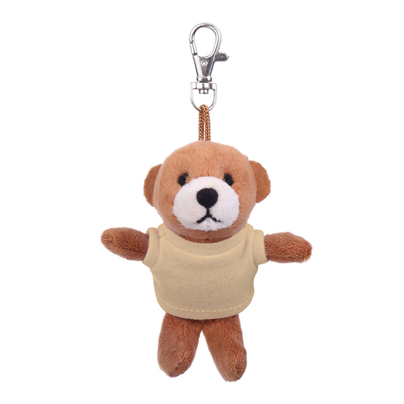 Brown Teddy Keychain with Tee 4"