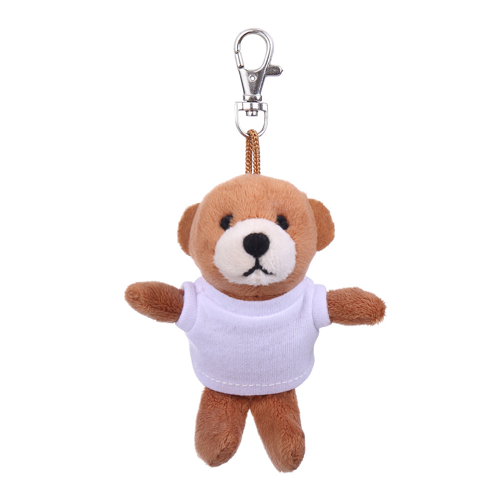 Plushland Brown Teddy Keychain with Tee – Teddy Bear Keychain