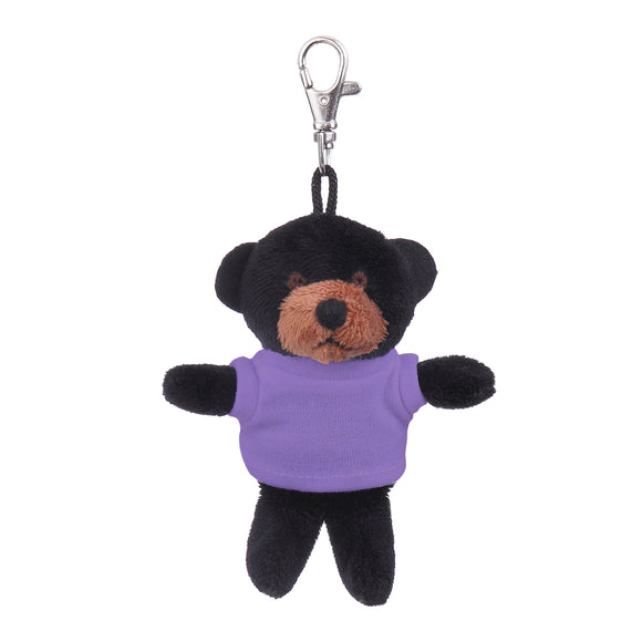 Black Teddy Keychain with Tee 4"