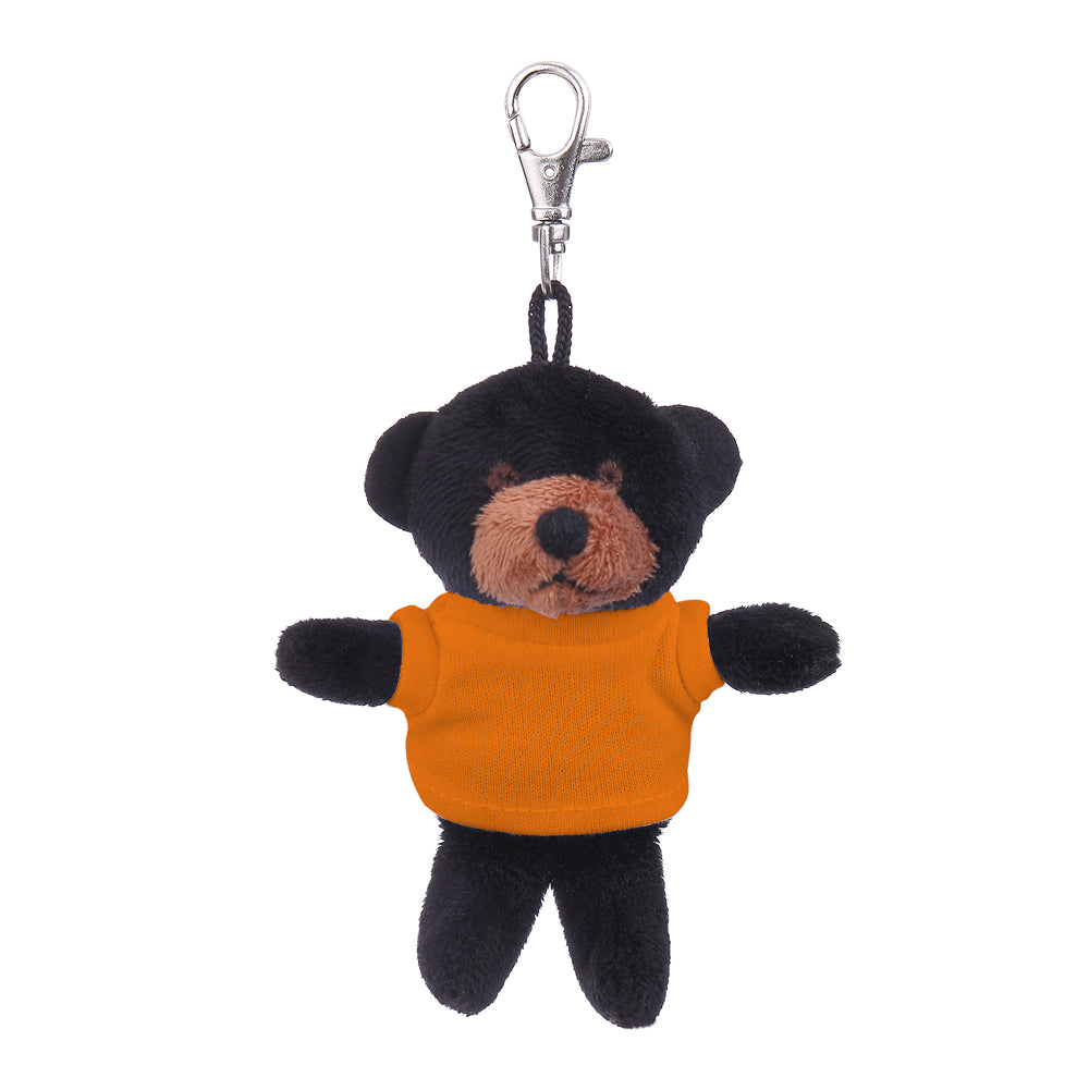 Plushland Black Teddy Keychain with Tee – Teddy Bear Keychain