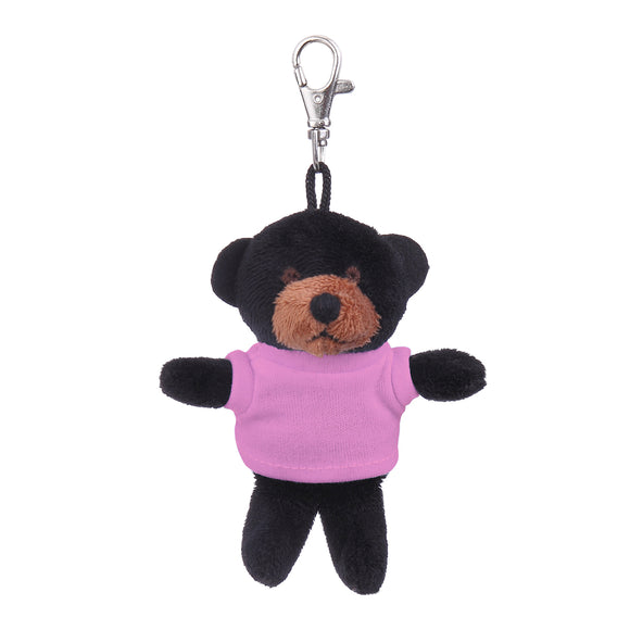 Black Teddy Keychain with Tee 4"