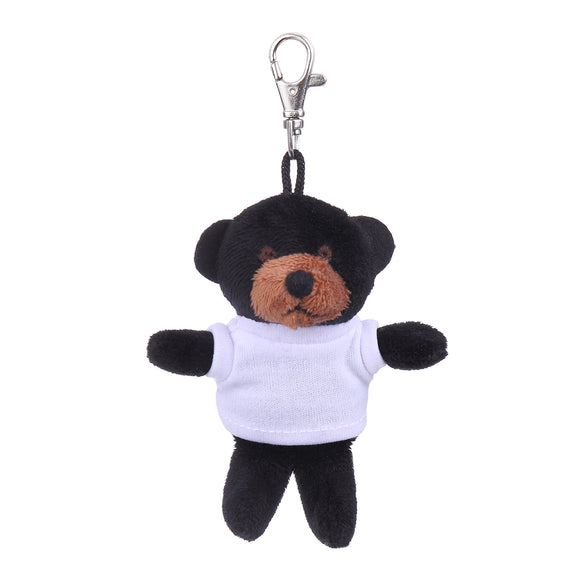 Black Teddy Keychain with Tee 4"
