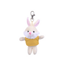 4" Bunny Keychain with Yellow,  Featuring Soft Fur and a Cute T-Shirt by Plushland.