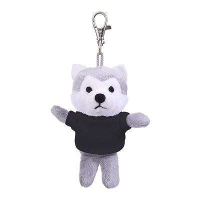 Gray Husky Keychain in Custom Tee 4" - plush keychain from Plushland