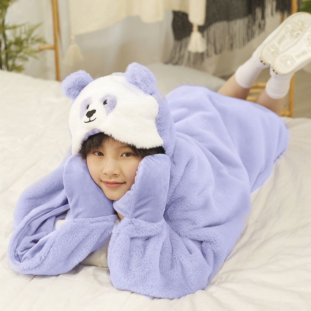 Panda Sensory Weighted Stuffed Animal Robe Hoodie Blanket – Plushland