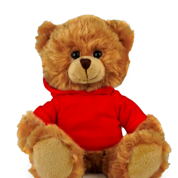 Customized Mocha Bear with Hoodie, Sitting, 11"