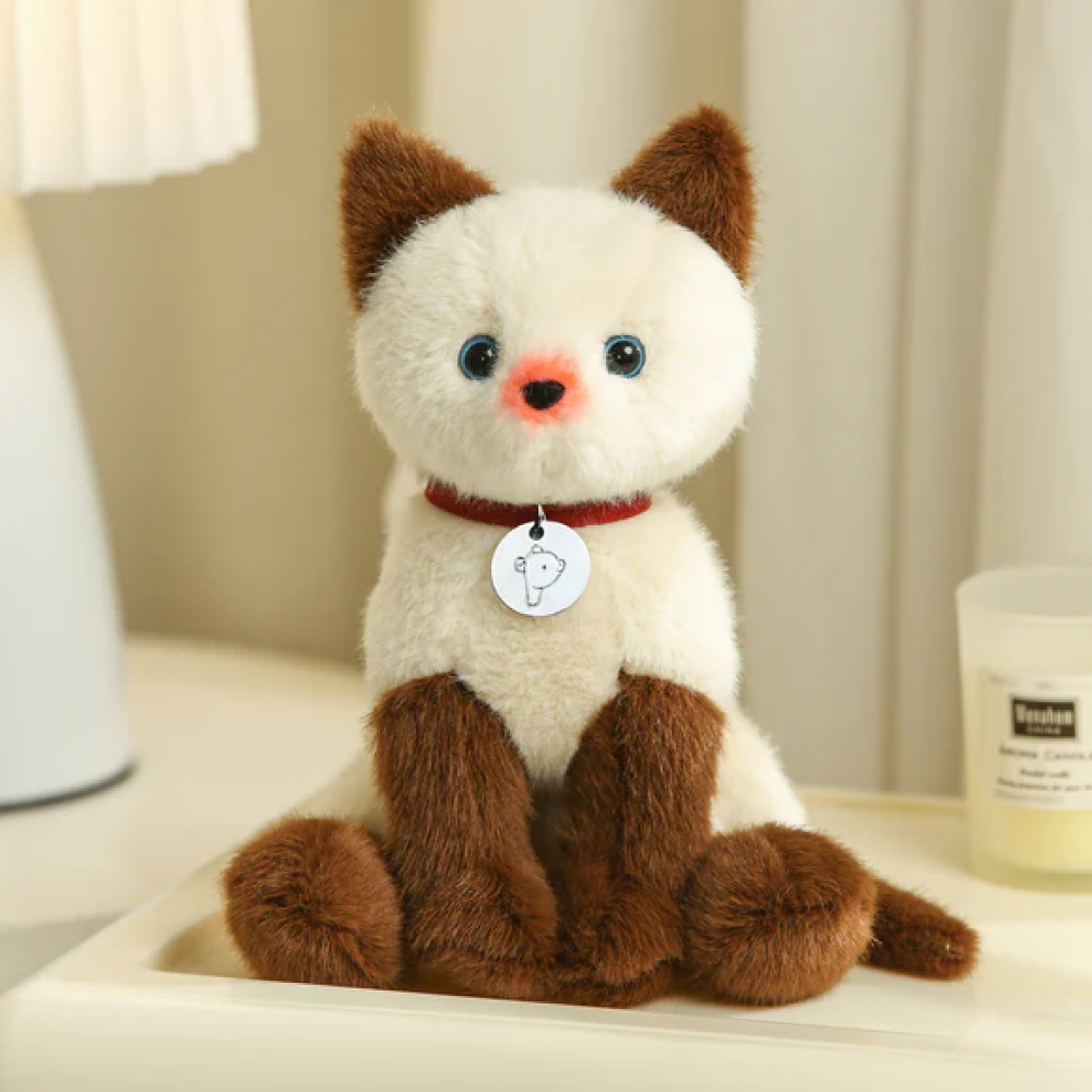 Mochi the Siamese Kitty with Collar 8"