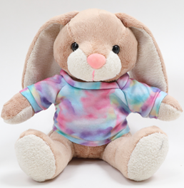 Plushland Stuffed Bunny Animal Brown Soft Lovely Realistic Wild Rabbit Plush Toy with coral shirt for Families and Friends 10 inche