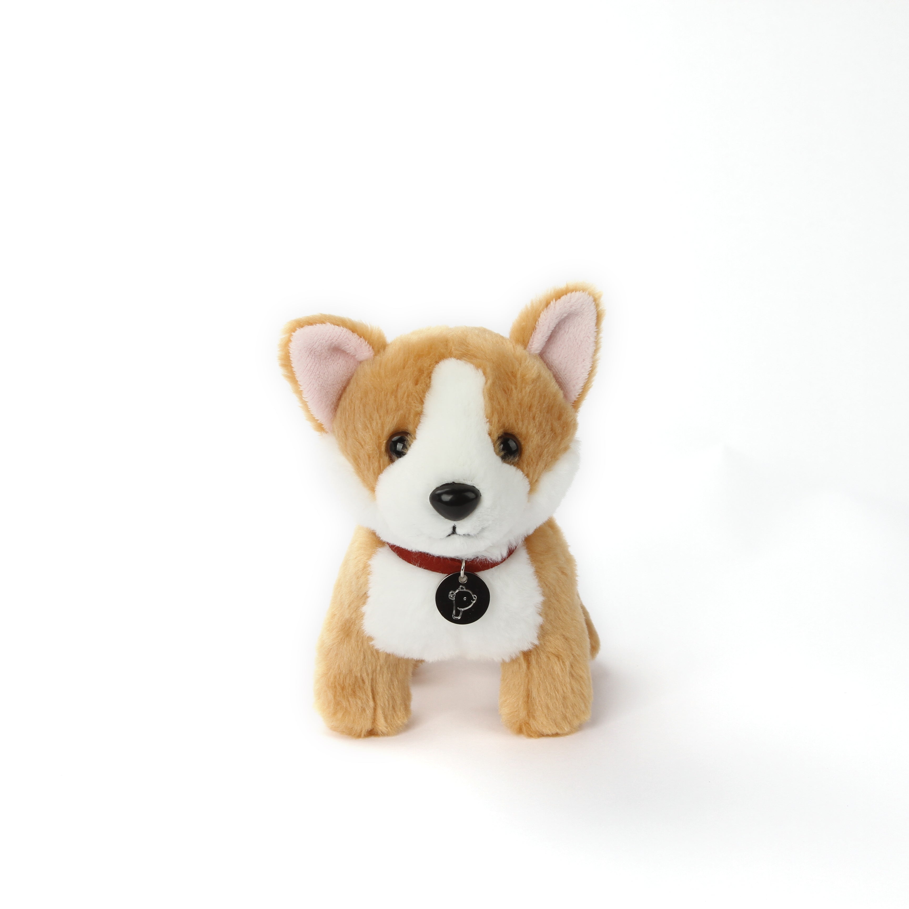 8" Standing Butterscotch the Corgi with Collar, Featuring Soft  and a Cute Design by Plushland.