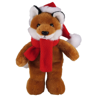 Christmas Fox in Custom Scarf 8" - Christmas plush from Plushland