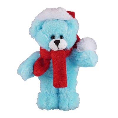 Christmas Blue Bear in Custom Scarf 12"