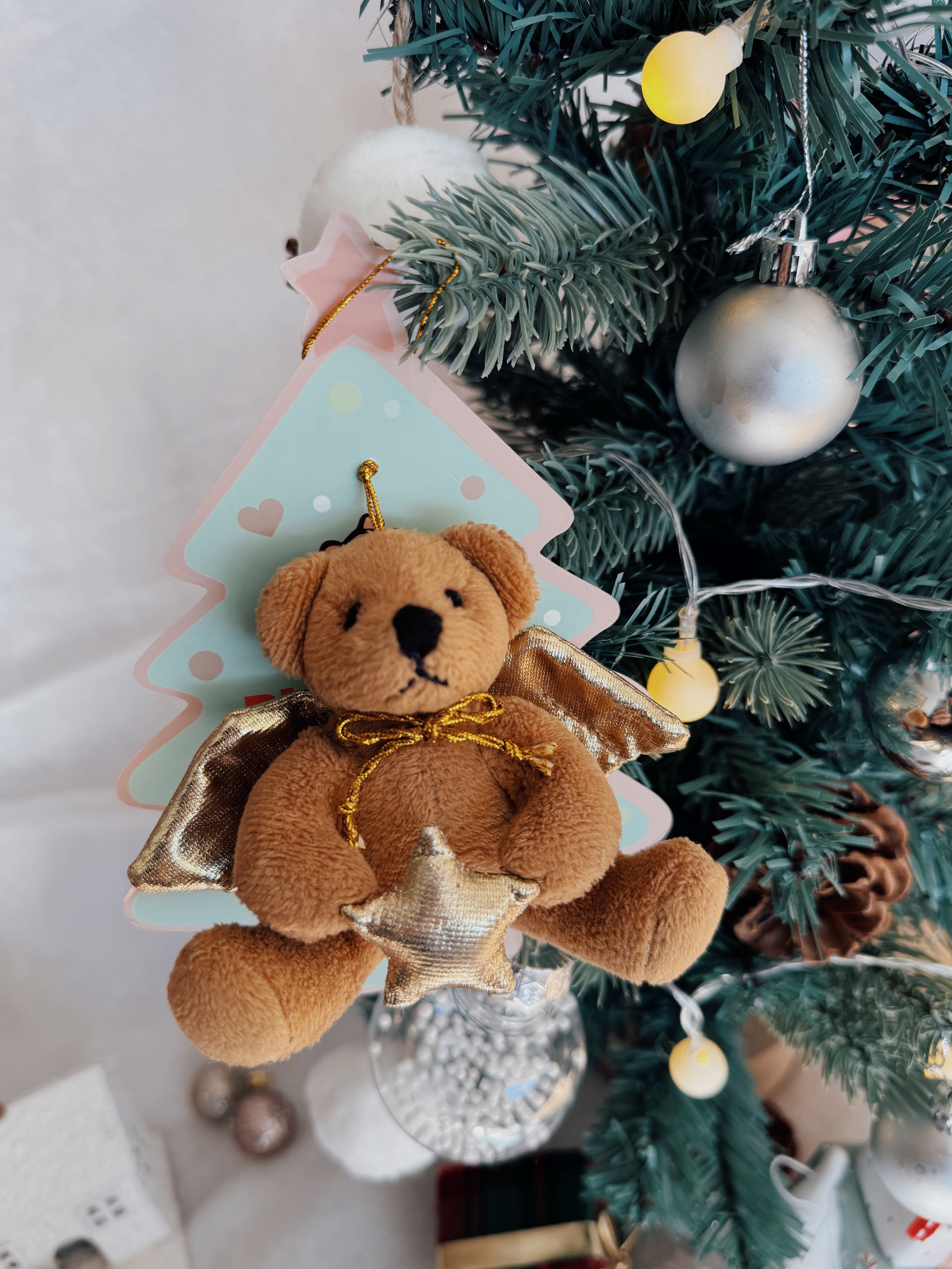 Christmas Golden Angel Bear 4” Ornament – Festive Plush | Plushland