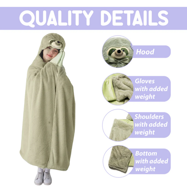 Sloth Weighted Hoodie Blanket