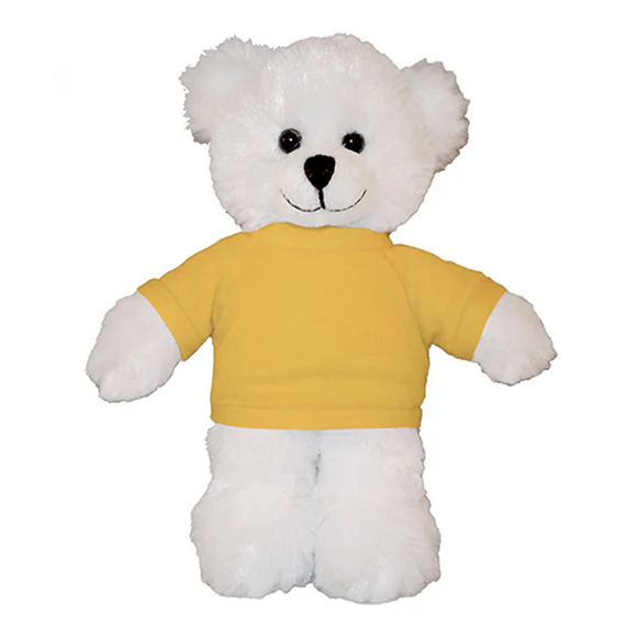 Soft Plush White Teddy Bear with Tee